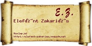 Elefánt Zakariás névjegykártya